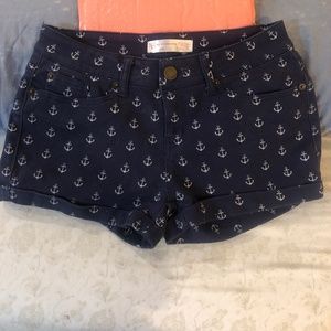 Navy shorts size 11 with white anchors all over